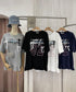 Women Casual Printed Bows Decor Frill Border T-Shirts